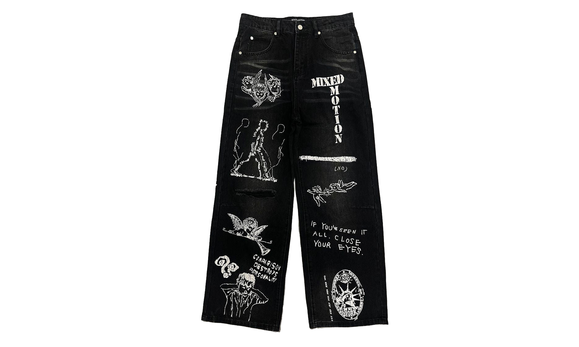 Canvas Denim Pants "Black" MIXE013