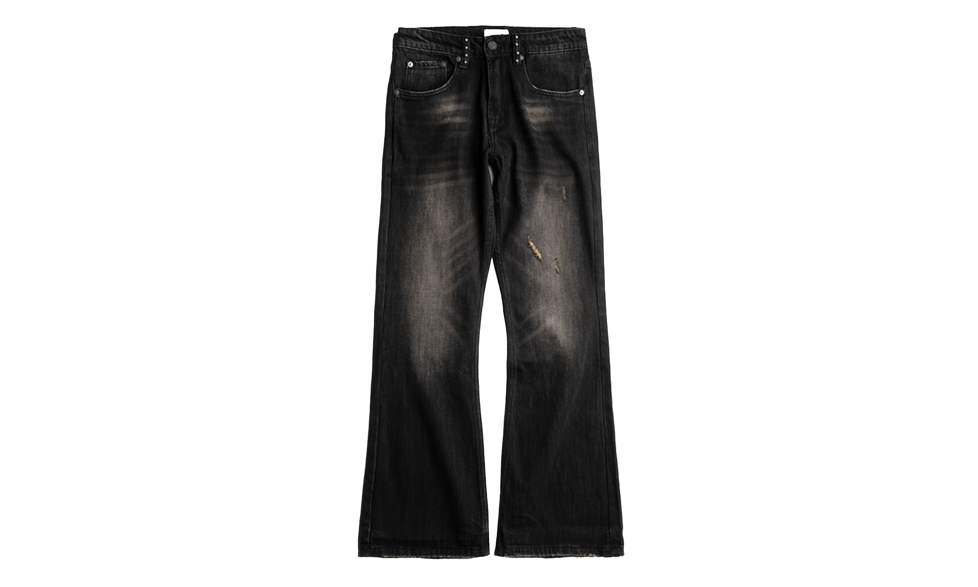 Cigarette Bootcut Denim Pants "Black" VG001