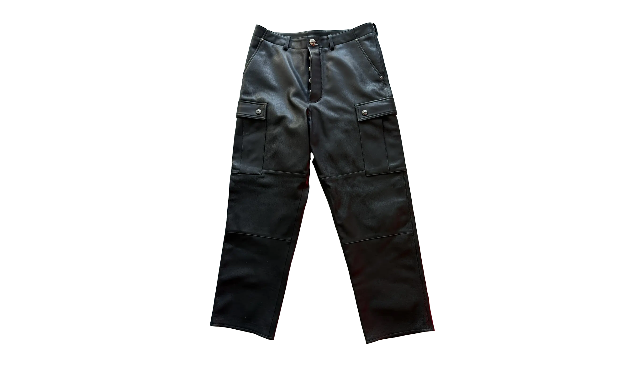 Devil Dog Full Leather Cargo Carpenter Pants "Black" CHRM0443