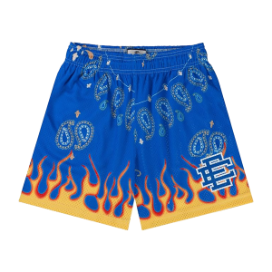 EE Basic Shorts "Blue Paisley Flame" EE082