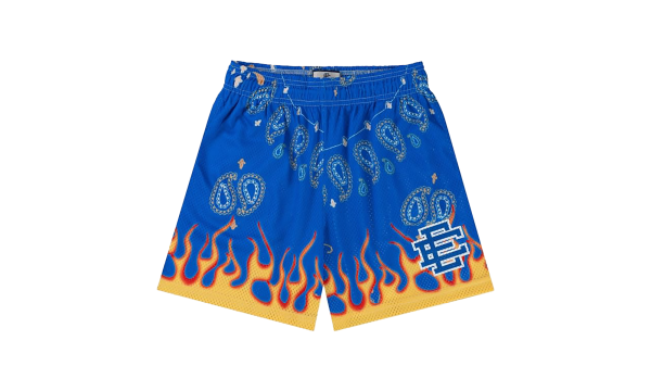 EE Basic Shorts "Blue Paisley Flame" EE082