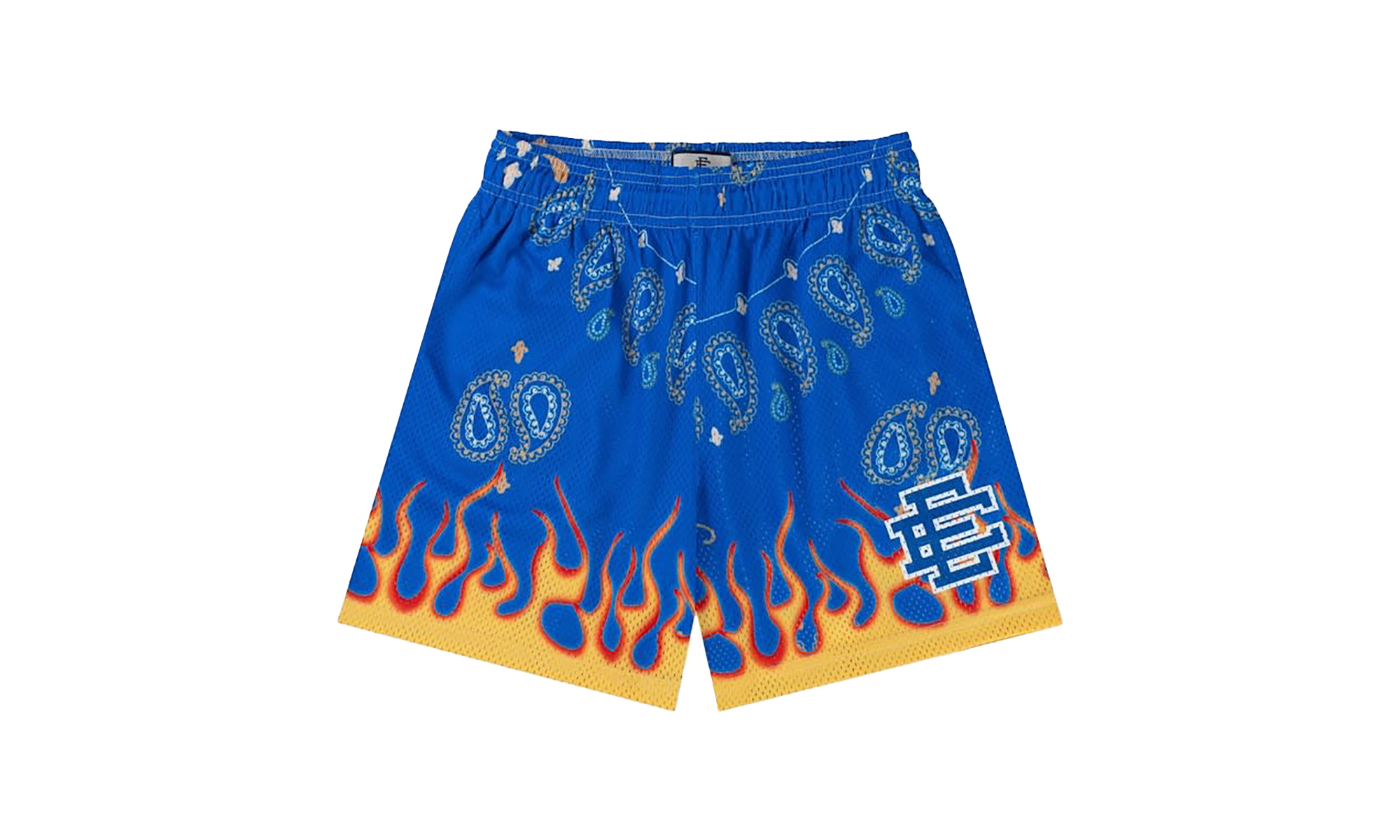 EE Basic Shorts "Blue Paisley Flame" EE082