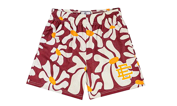 EE Basic Shorts "Red Daisies / Yellow" EE230