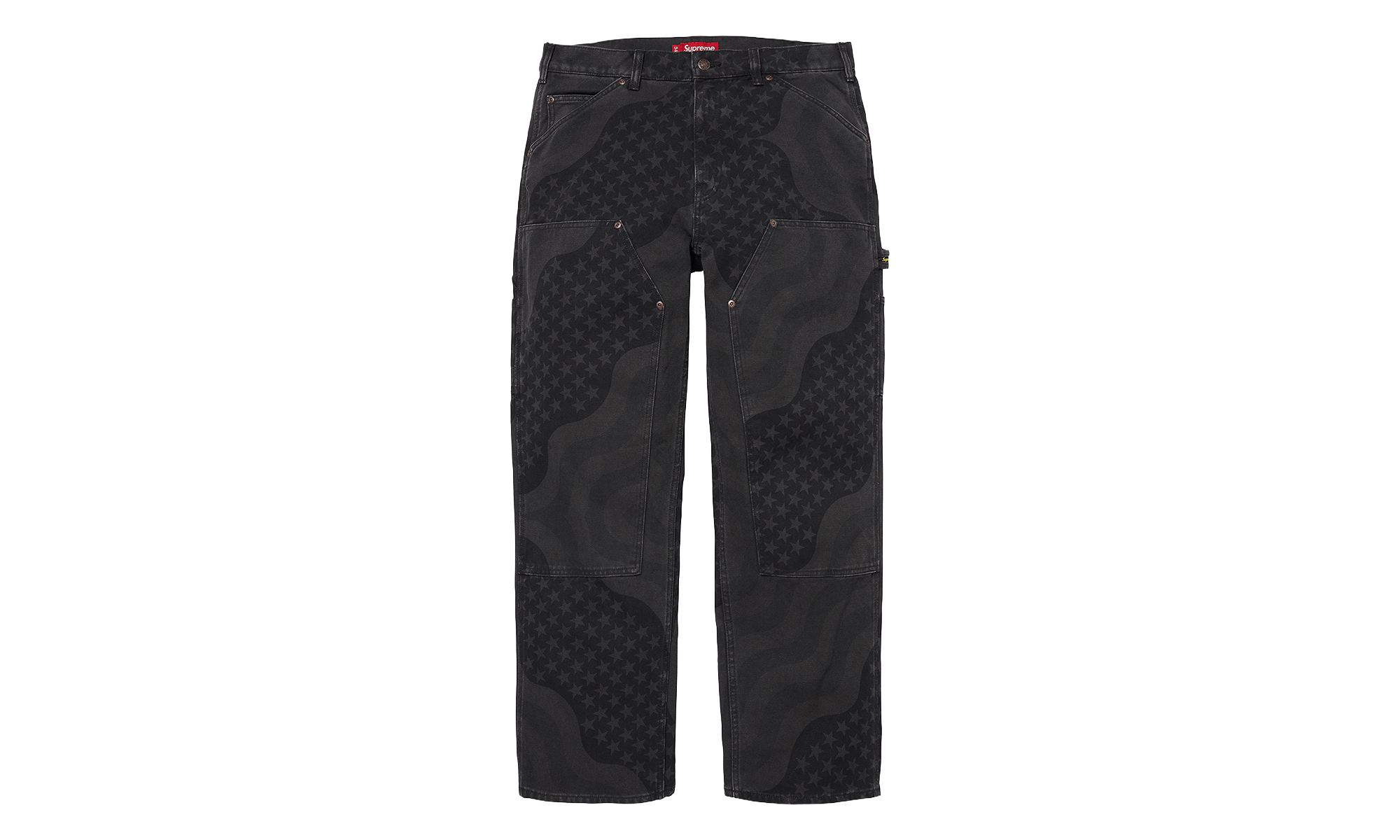 Flag Double Knee Carpenter Pants "Black" SU28144