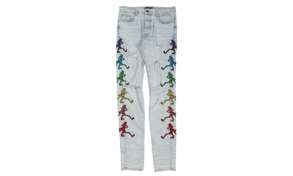 Grateful Dead Patch Jeans "Light Indigo / Multicolor" MDS018 421