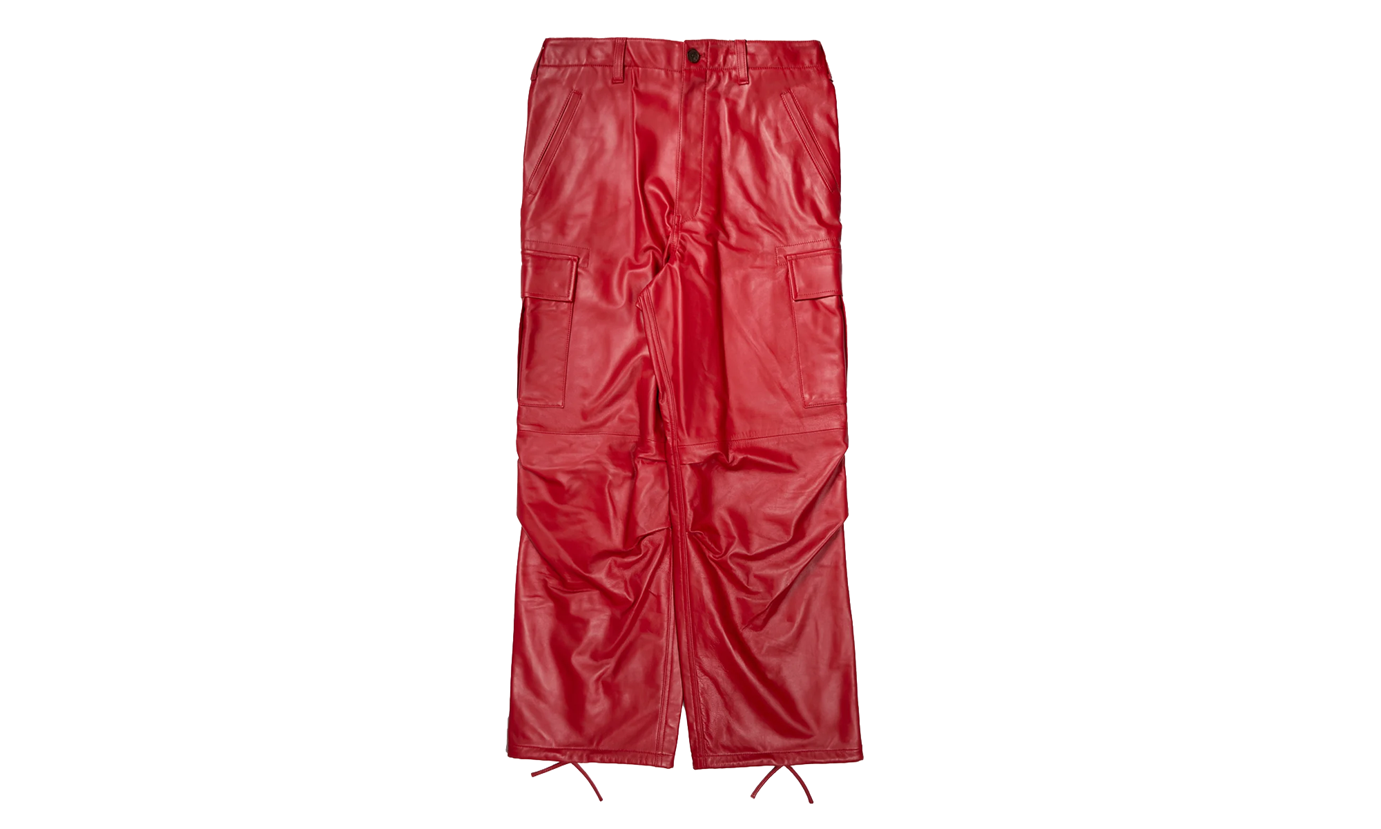 Leather Cargo Pants "Red" 12115630 RED