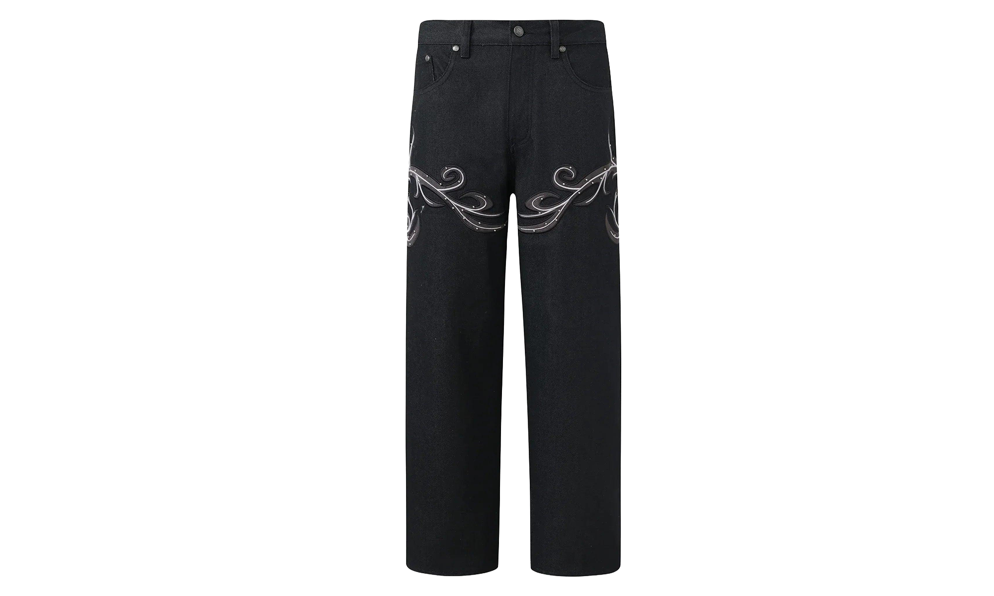Leather Patch Vine Jeans "Black" BC25FWPT23