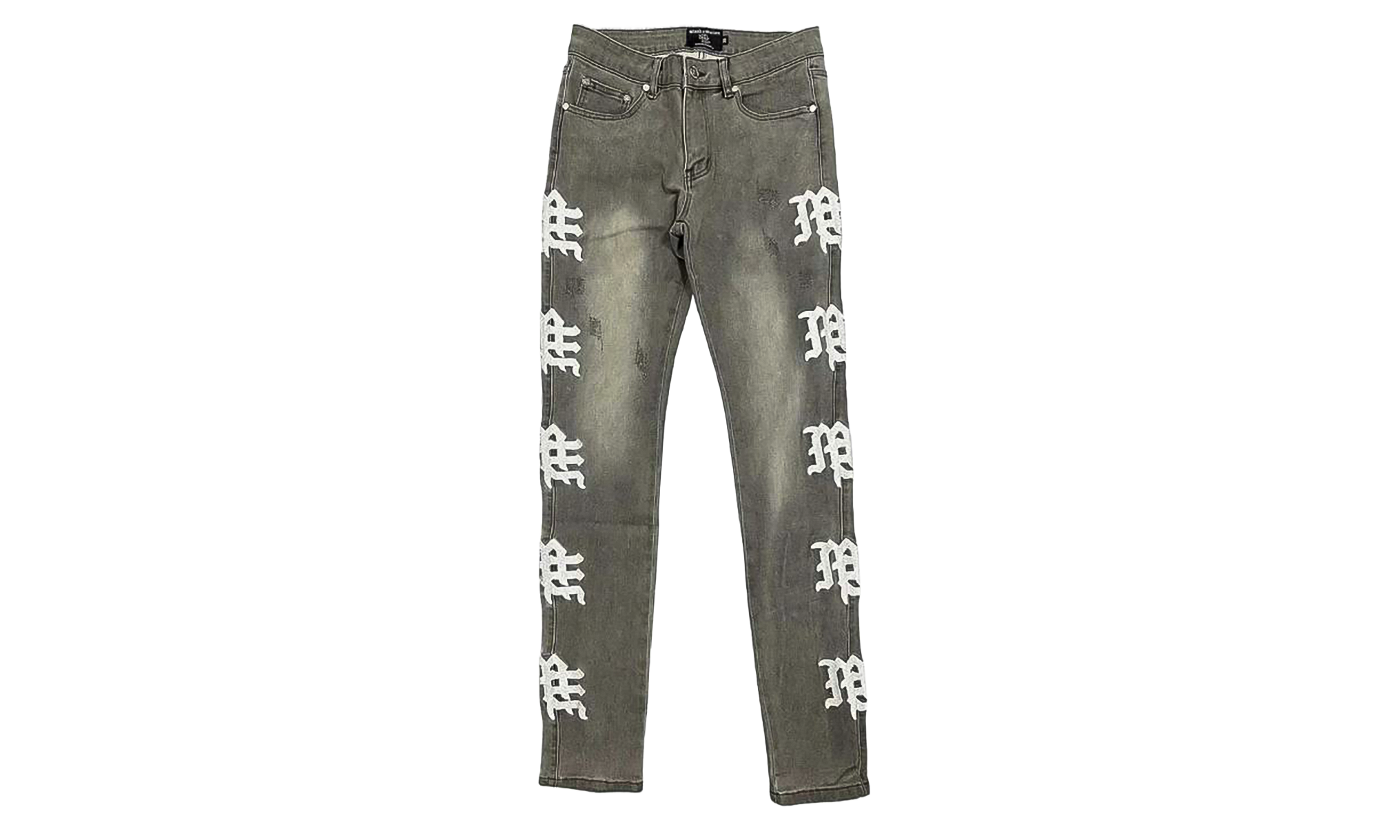 Monogram Denim Jeans "Grey" MIXE121