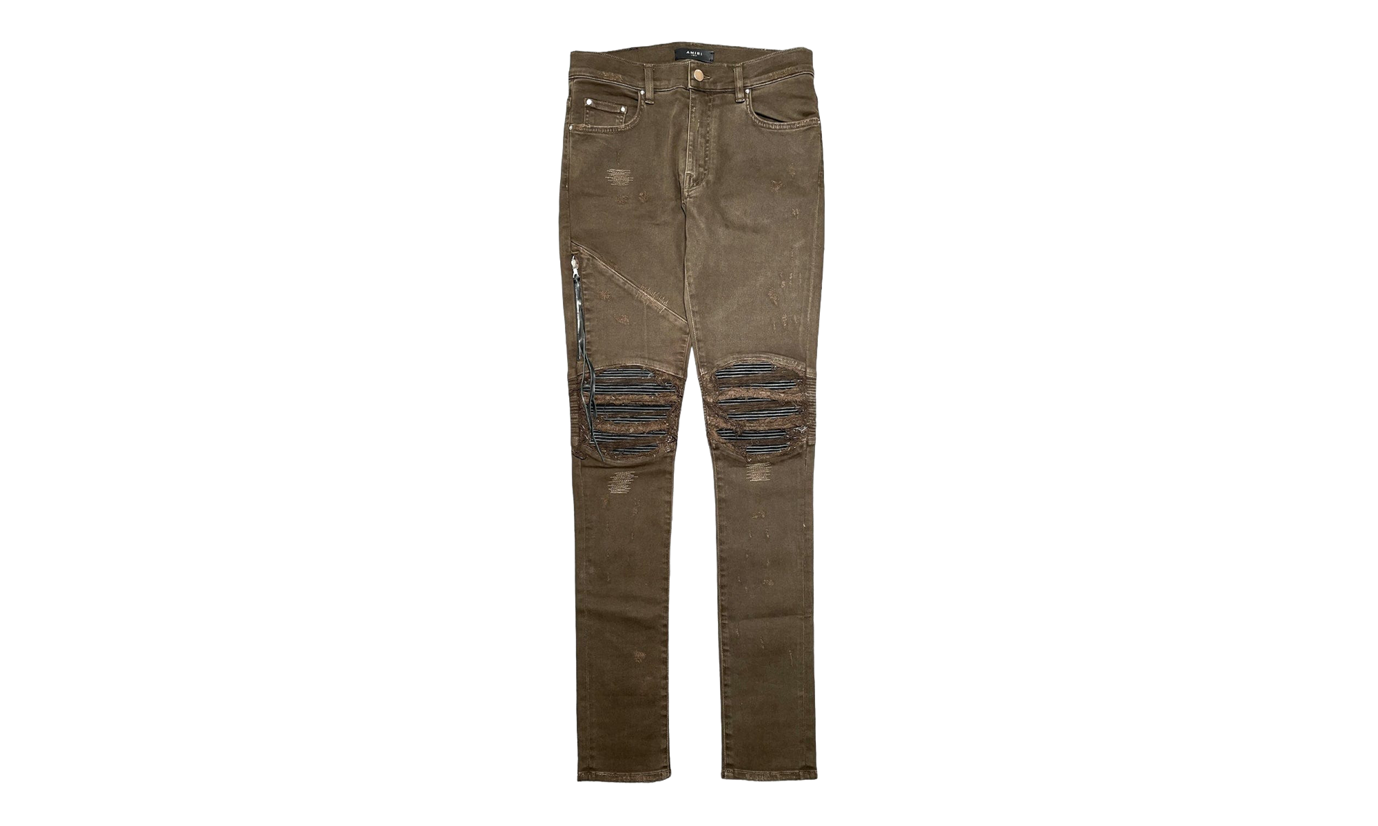 MX2 Leather Patchwork Jeans "Olive Green" AMX229
