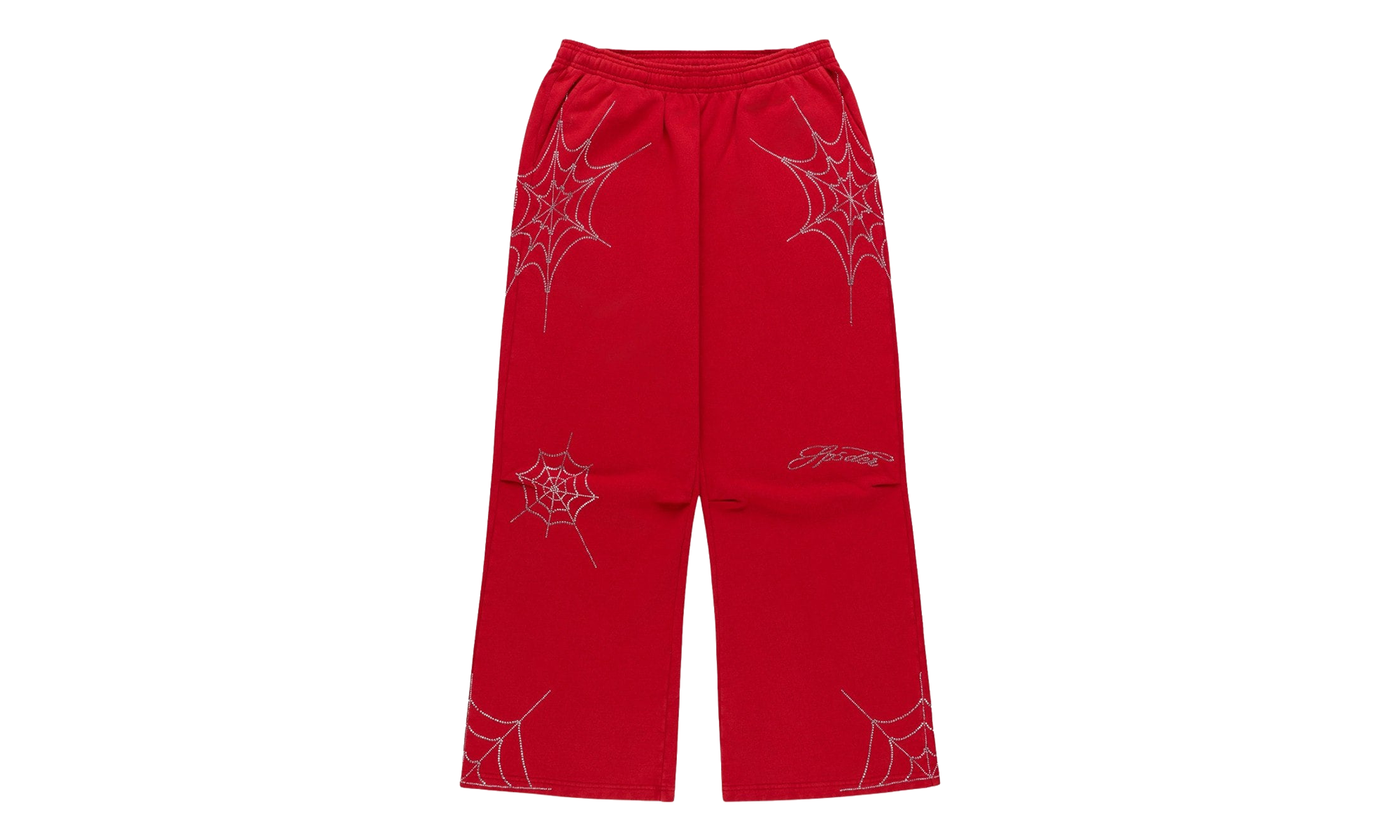 Rhinestone Web Sweatpants "Red" SP5der499