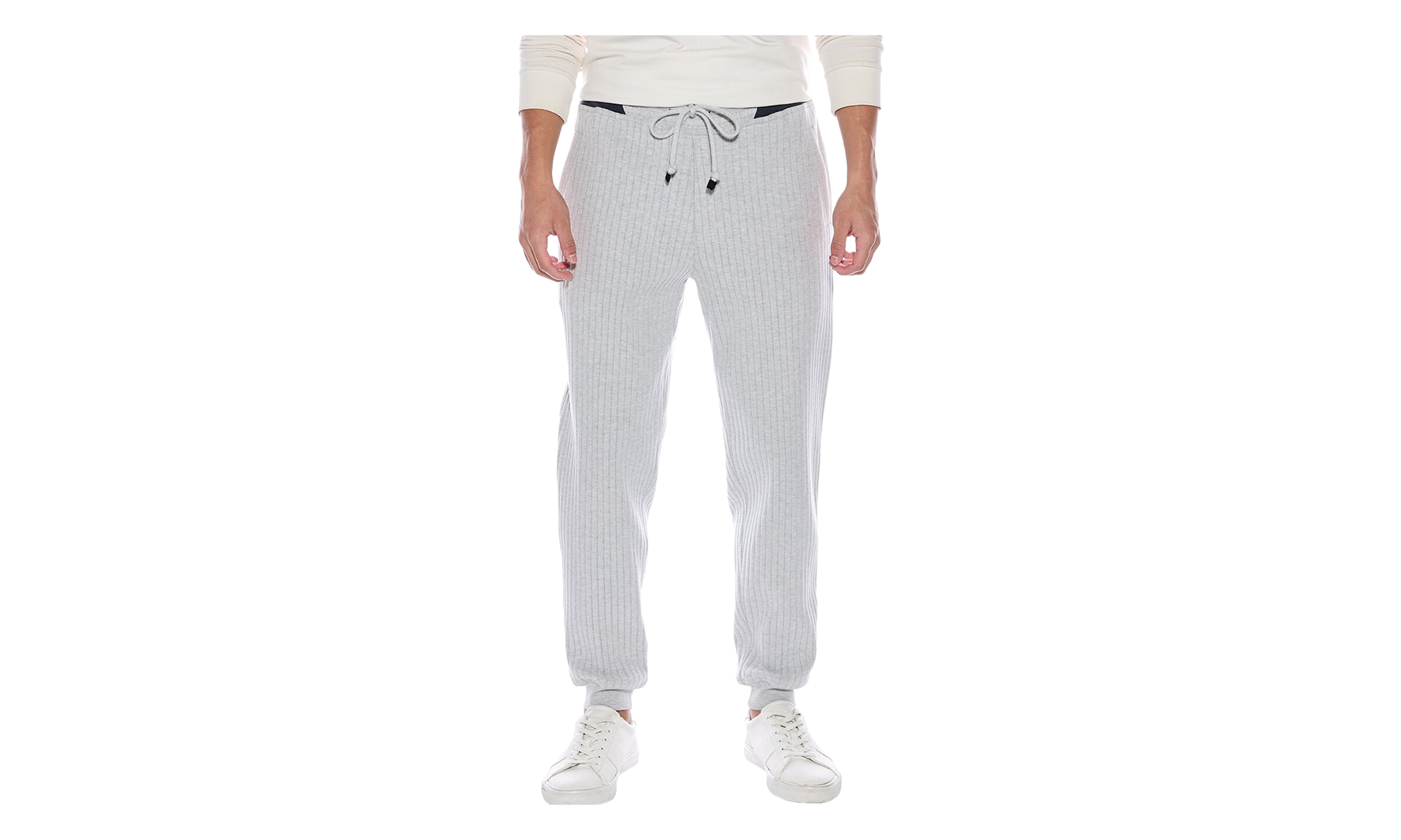 Ribbed Drawstring Trousers "Gray" BRUN317