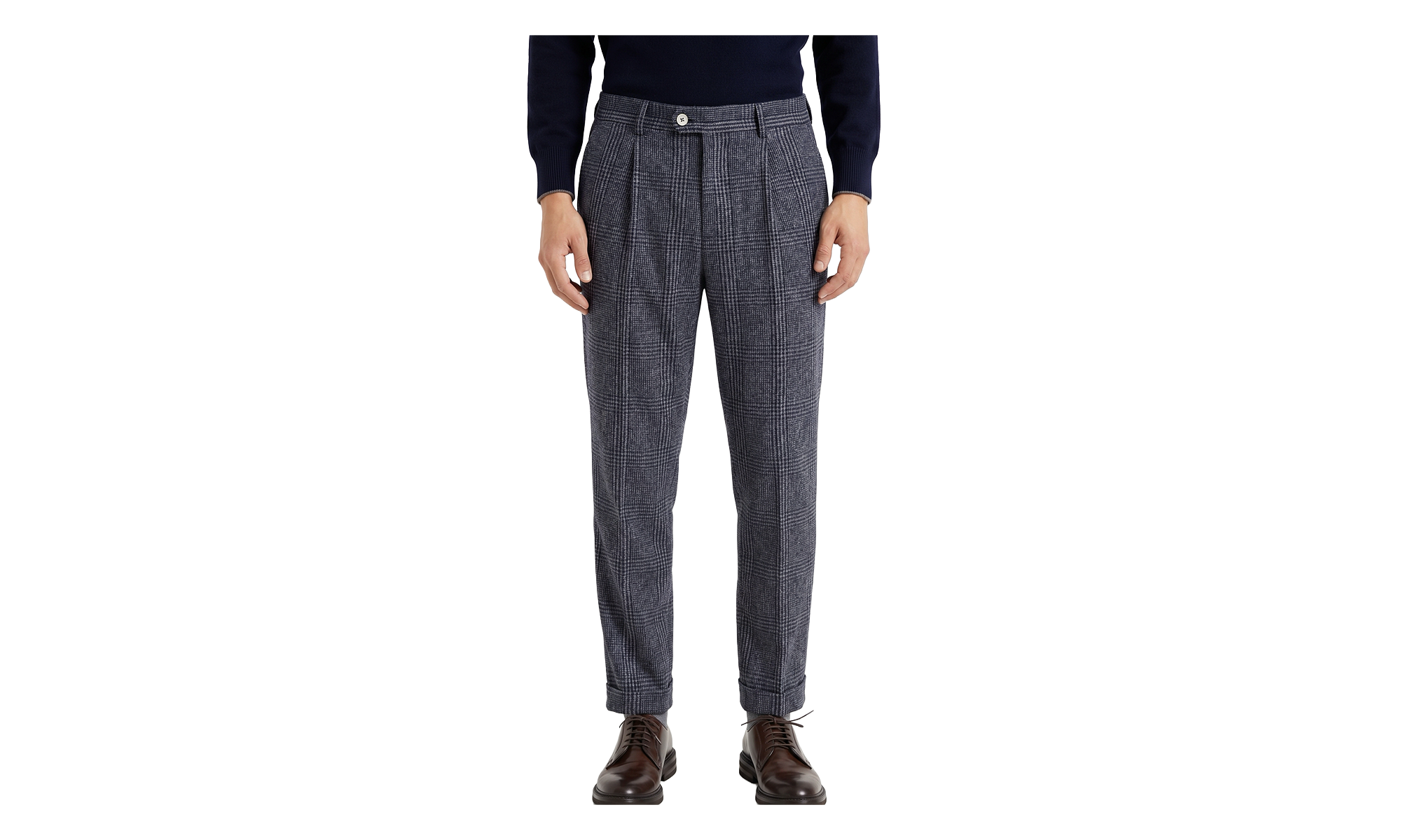 Wool Tailored Trousers "Navy" BRUN2354