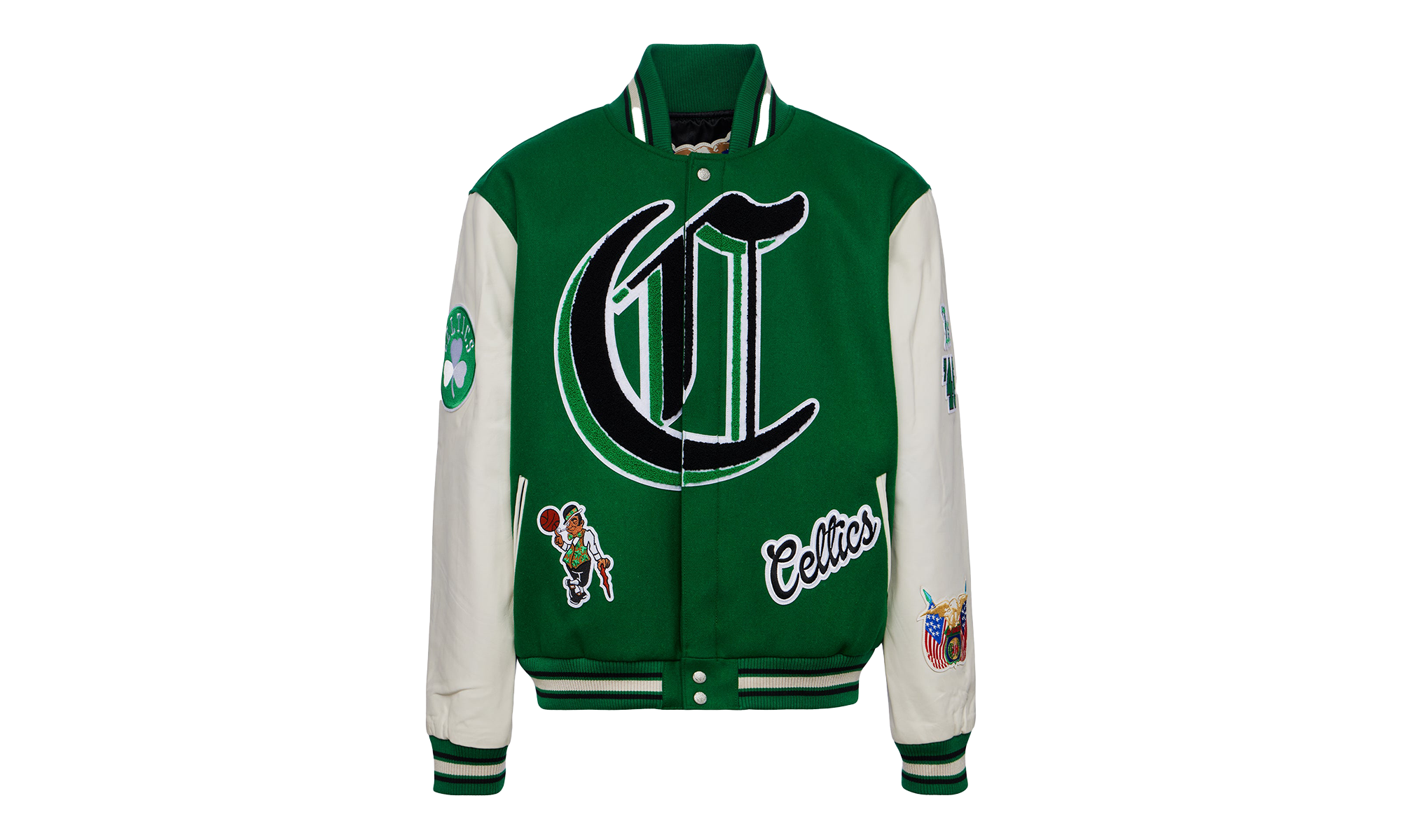 Boston Celtics Wool Leather Varsity Jacket "Green" NBA 102 CEL