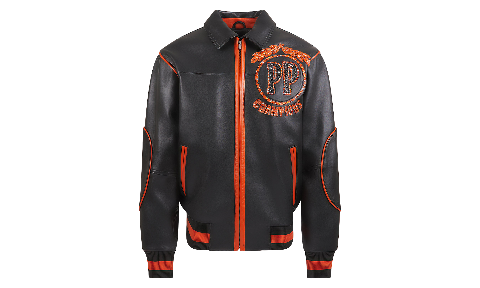 Champions Rhinestone Jacket "Black / Orange" PP037