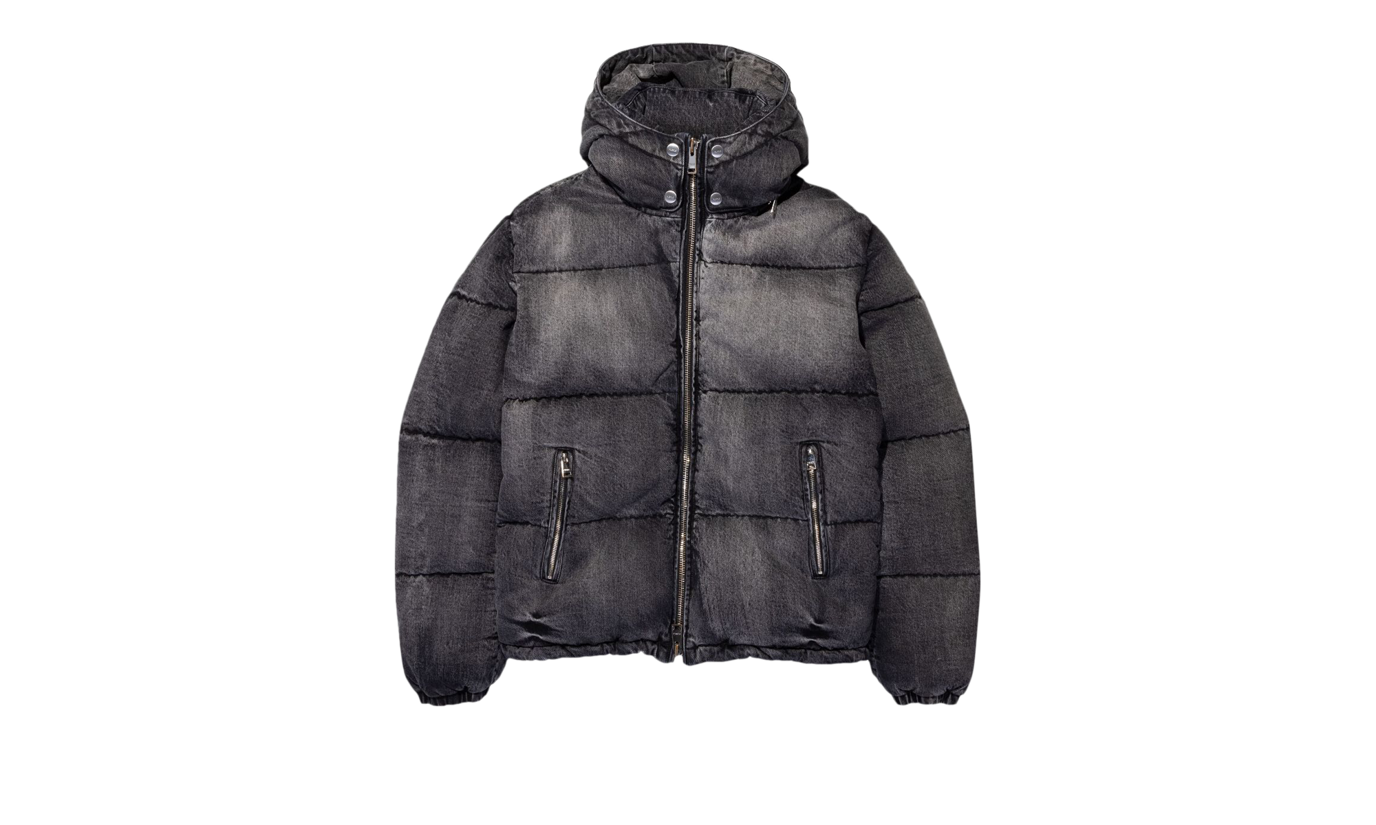 DENIM PUFFER JACKET "Black" P629 DBPJ423