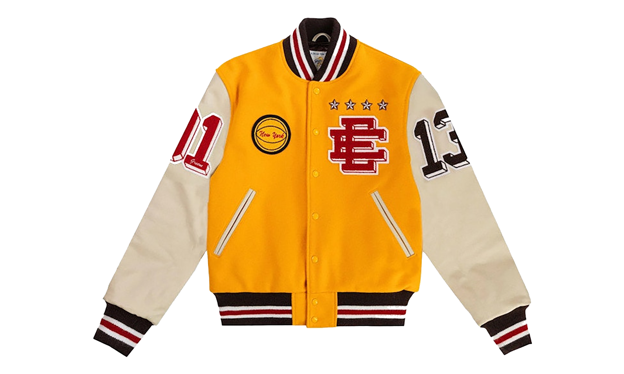 EE VARSITY LETTERMAN JACKET "Yellow/Red" EE829