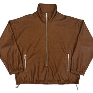 Half-Zip Drawstring-Hem Pullover Jacket "Brown" 262 MJP032 BRWOBRN