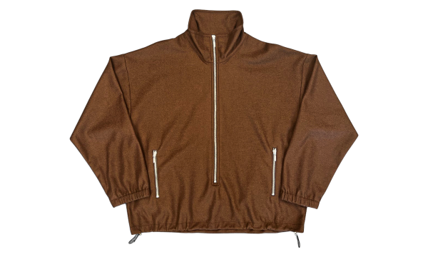 Half-Zip Drawstring-Hem Pullover Jacket "Brown" 262 MJP032 BRWOBRN