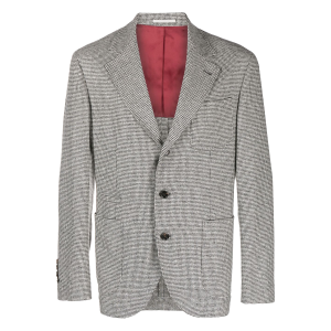 Houndstooth Suit Jacket "Light Grey" BRUN650