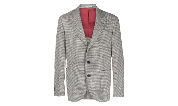 Houndstooth Suit Jacket "Light Grey" BRUN650