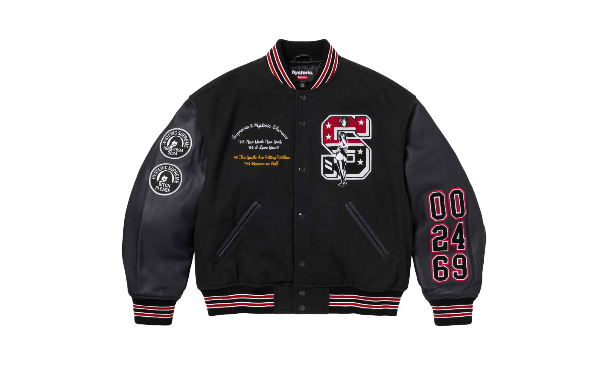 HYSTERIC GLAMOUR Varsity Jacket "Black" SU807