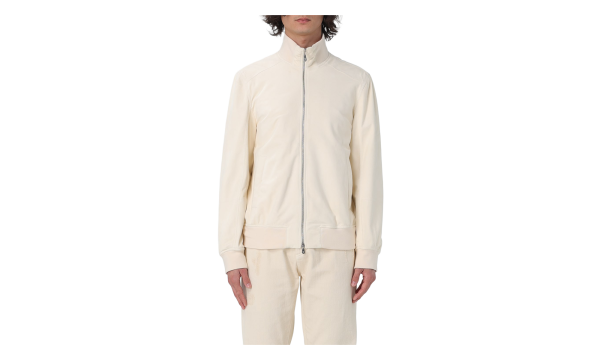 Leather Zip Jacket "White" BRUN838
