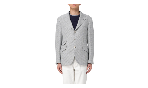 Linen Jacket "White / Grey" BRUN2064