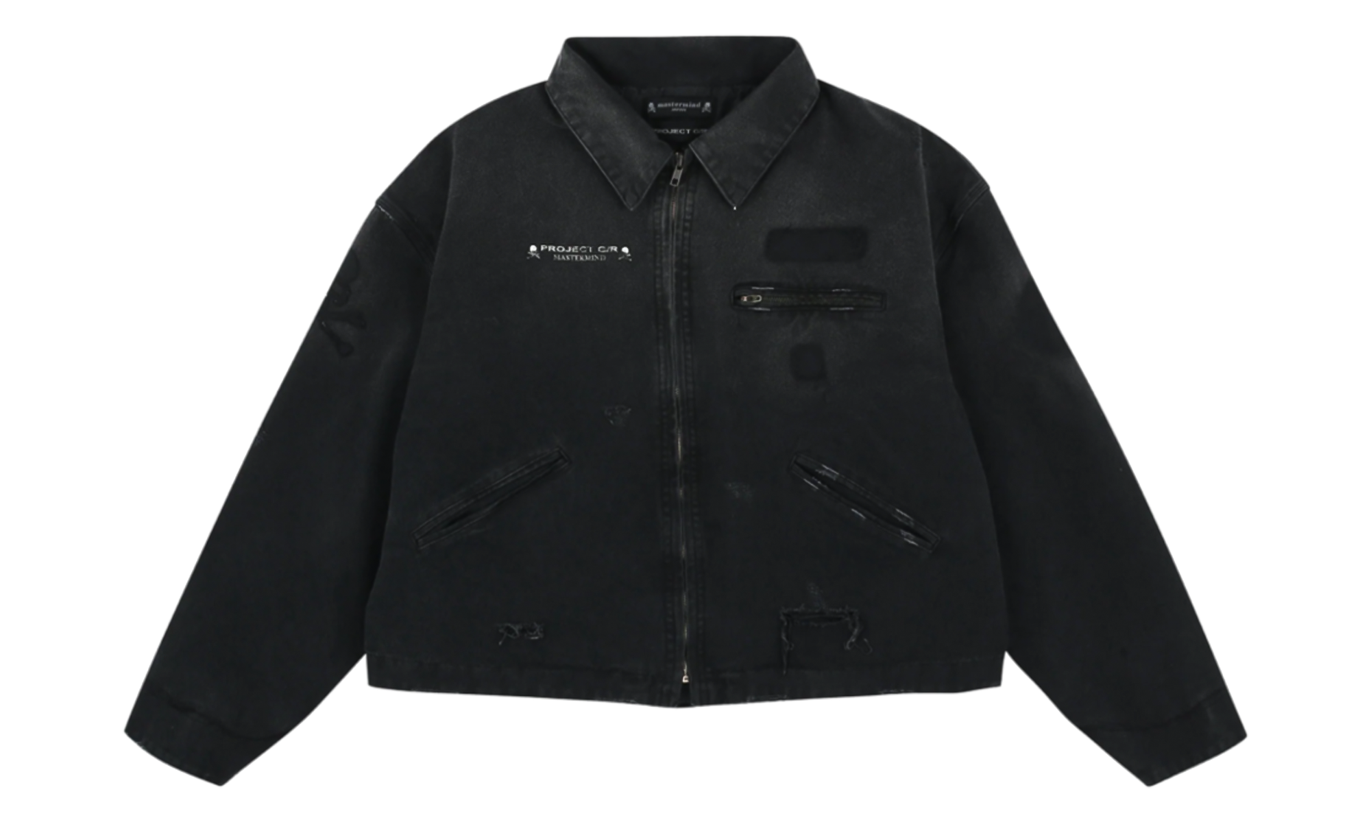 Mastermind Japan Distressed Canvas Work Jacket "Black" PGR002
