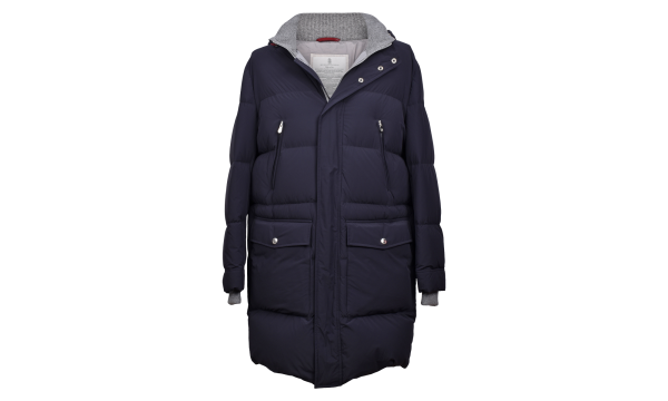 Medium Gray Puffer Jacket "Navy" BRUN2347