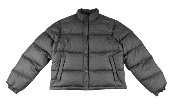 Monogram Print Down Puffer Jacket "Charcoal Grey" CHRM1285