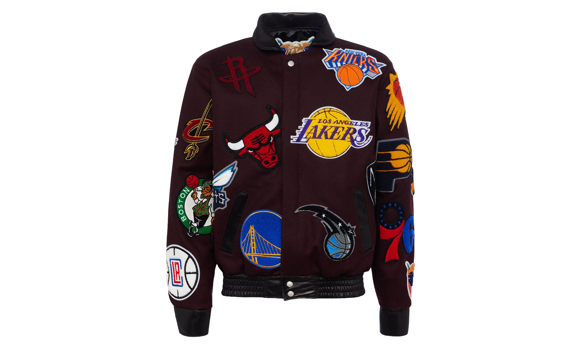 NBA Collage Wool & Leather Jacket "Maroon" NBA 101 MRN