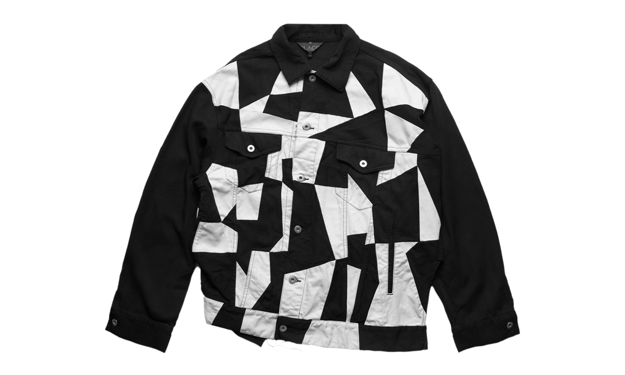 Patchwork Twisted Trucker Jacket "Black" 1OJ0290521 BLK