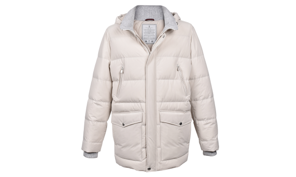 Quilted Down Parka Jacket "Off White" BRUN635