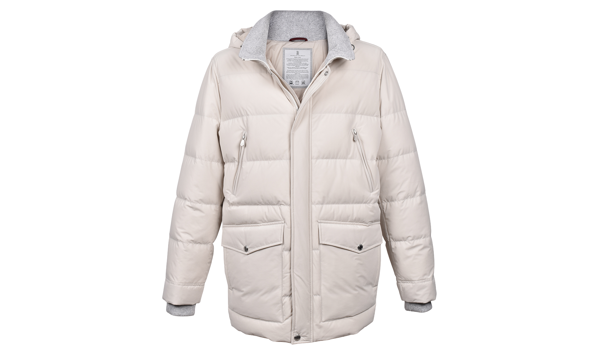 Quilted Down Parka Jacket "Off White" BRUN635