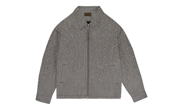 RHINESTONE ZIPPER WORK JACKET "BROWN" BC25SSJK16