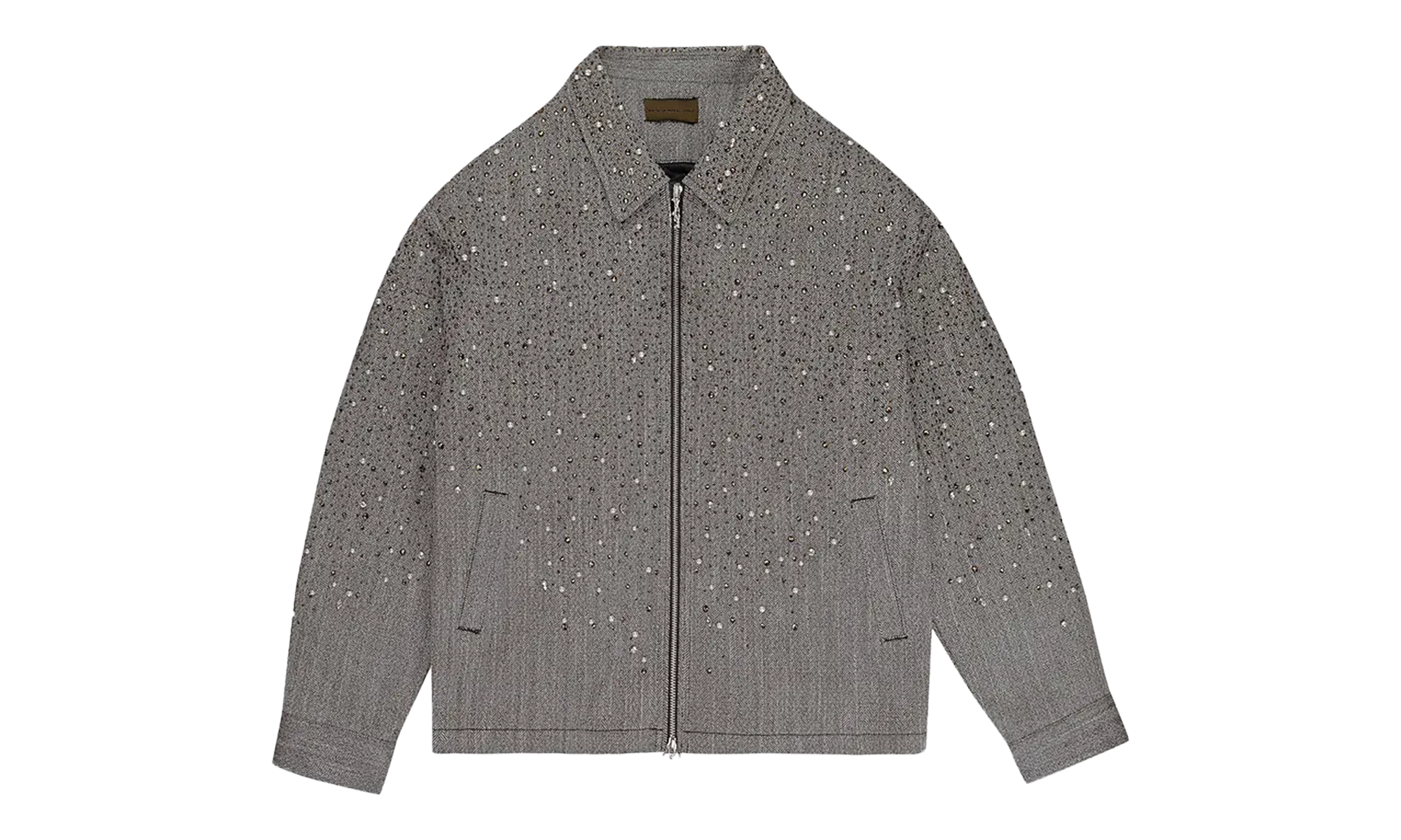 RHINESTONE ZIPPER WORK JACKET "BROWN" BC25SSJK16