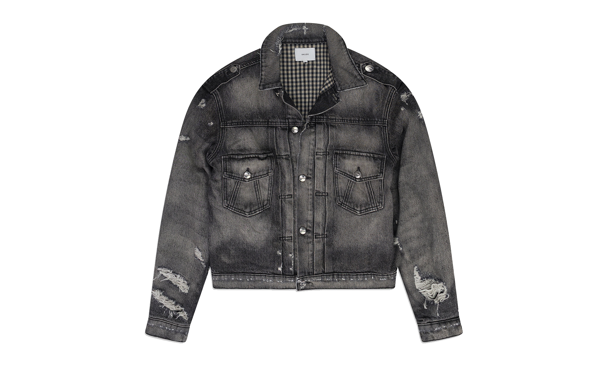 Ripped Denim Jacket "Grey" RHDMOTW0066 GRY