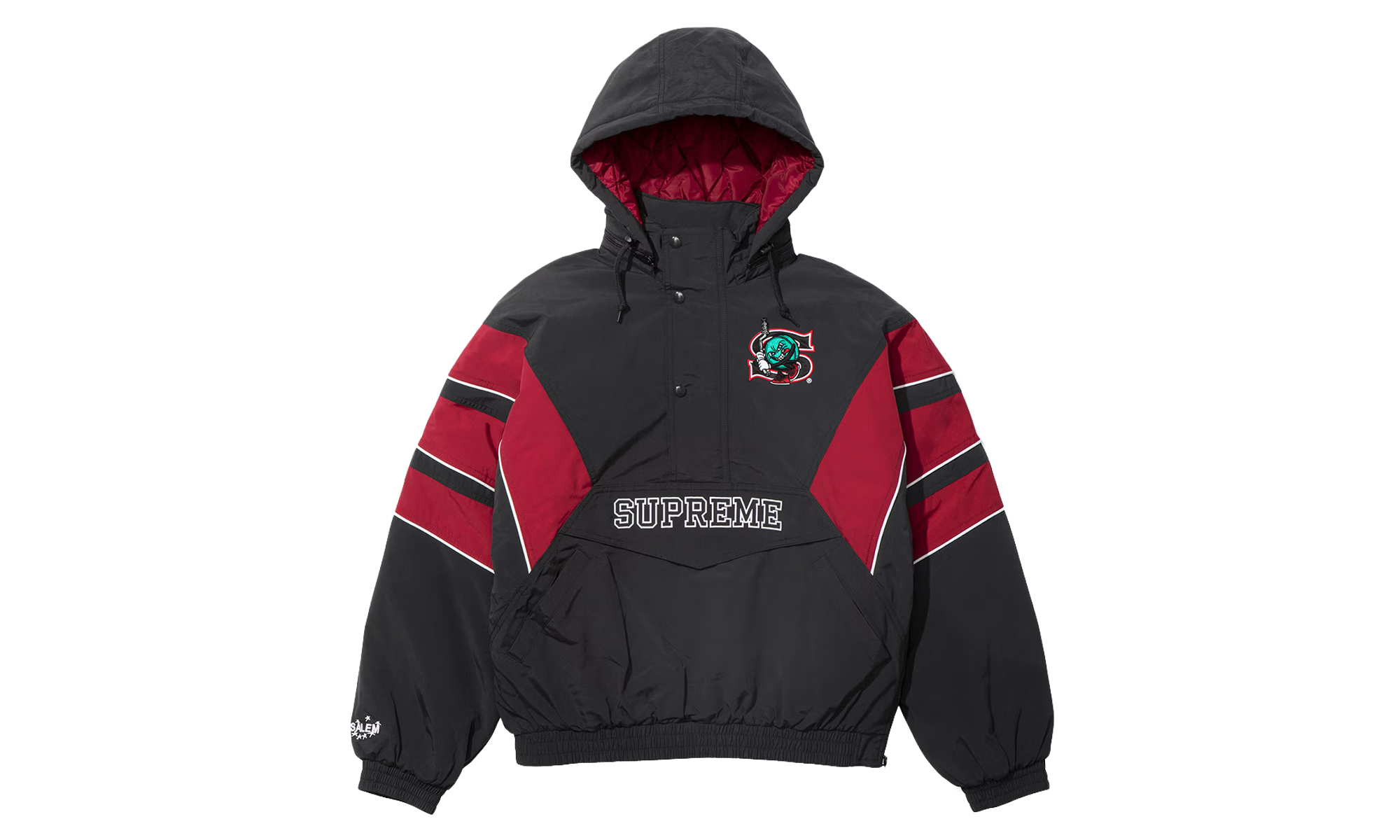 Salem Half Zip Stadium Jacket "Black / Red" SU28145