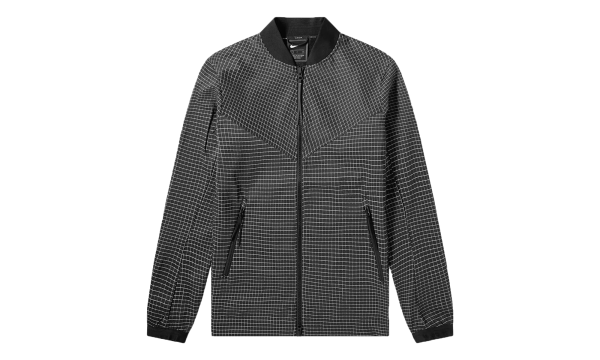 Tech Pack Grid Bomber Jacket "Black / Summit White" AR1578 010