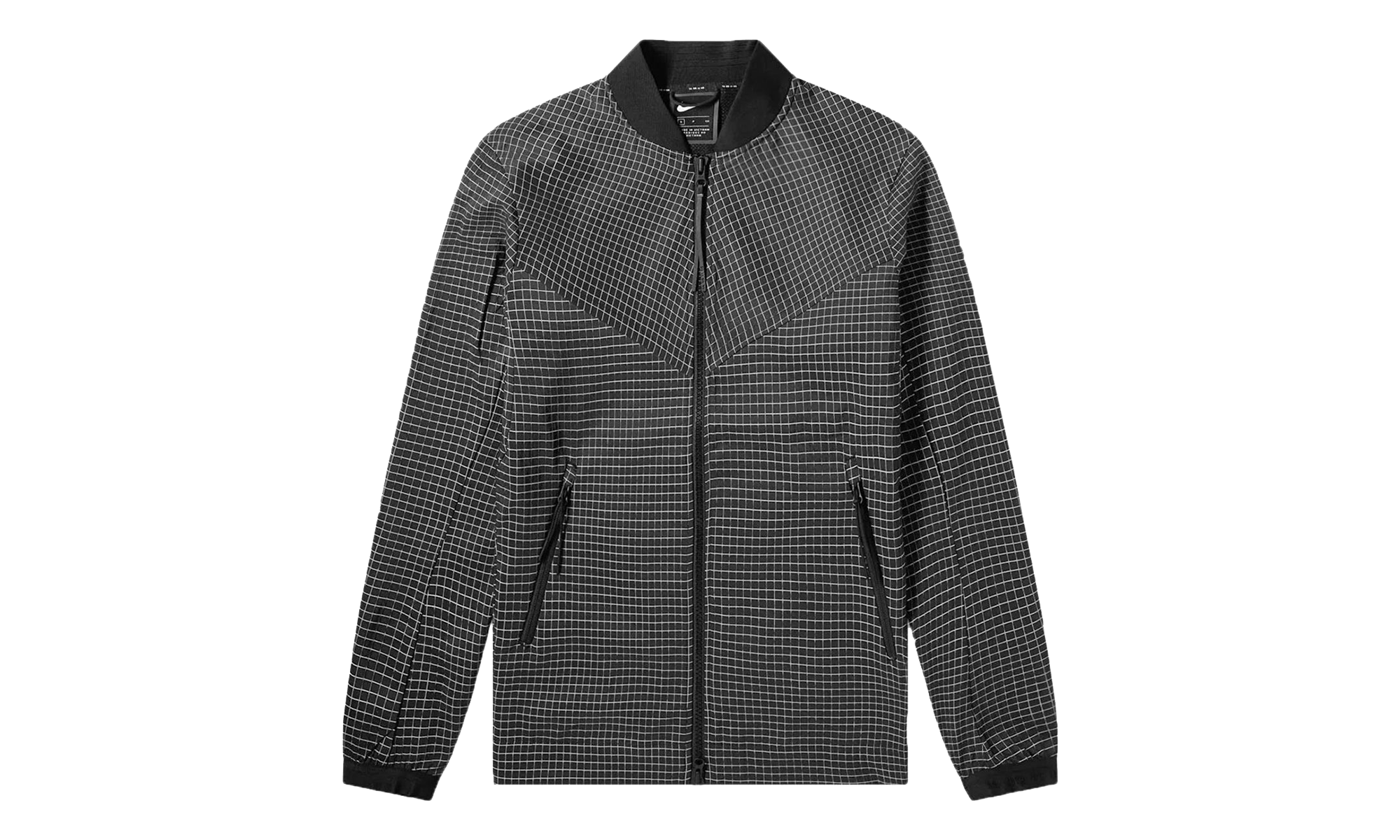 Tech Pack Grid Bomber Jacket "Black / Summit White" AR1578 010