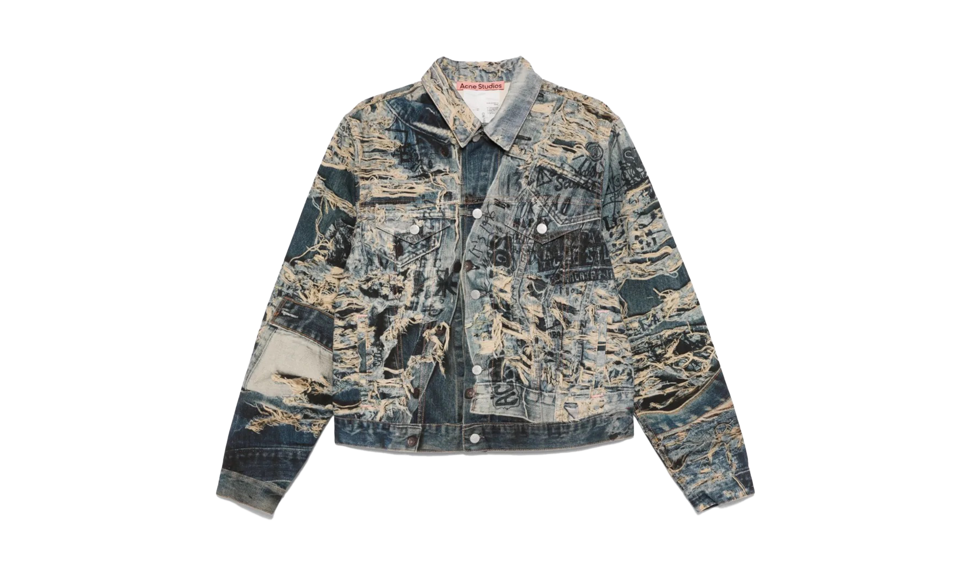 Torn Scribble Denim Jacket "Blue" B90809AUZ