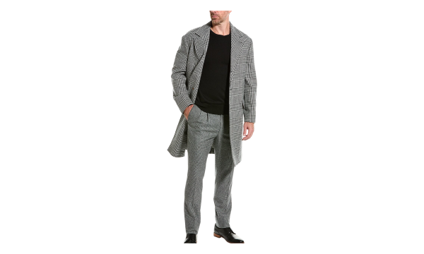 Wool Checkered Coat "Grey" BRUN2301