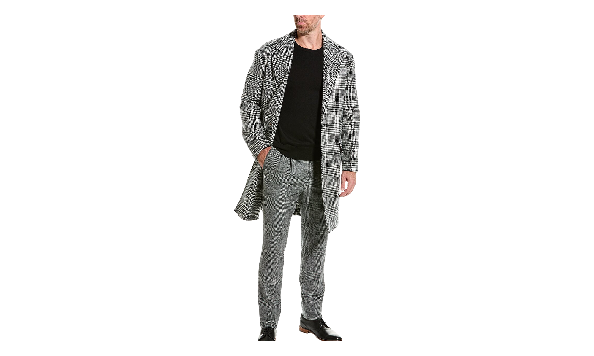 Wool Checkered Coat "Grey" BRUN2301