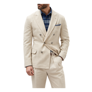 Wool Double Breasted Jacket "Sand" BRUN2385
