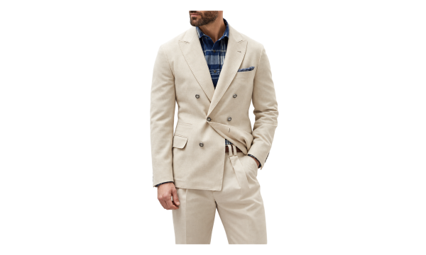 Wool Double Breasted Jacket "Sand" BRUN2385
