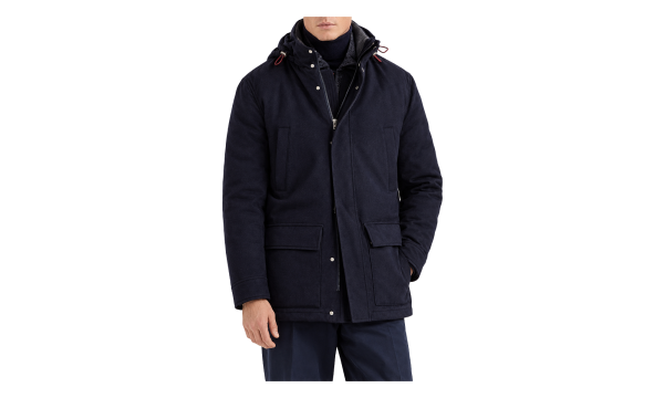 Wool Hooded Jacket "Navy" BRUN2351
