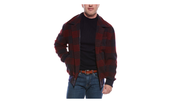 Wool Jacket "Bordeaux / Blue" BRUN2254