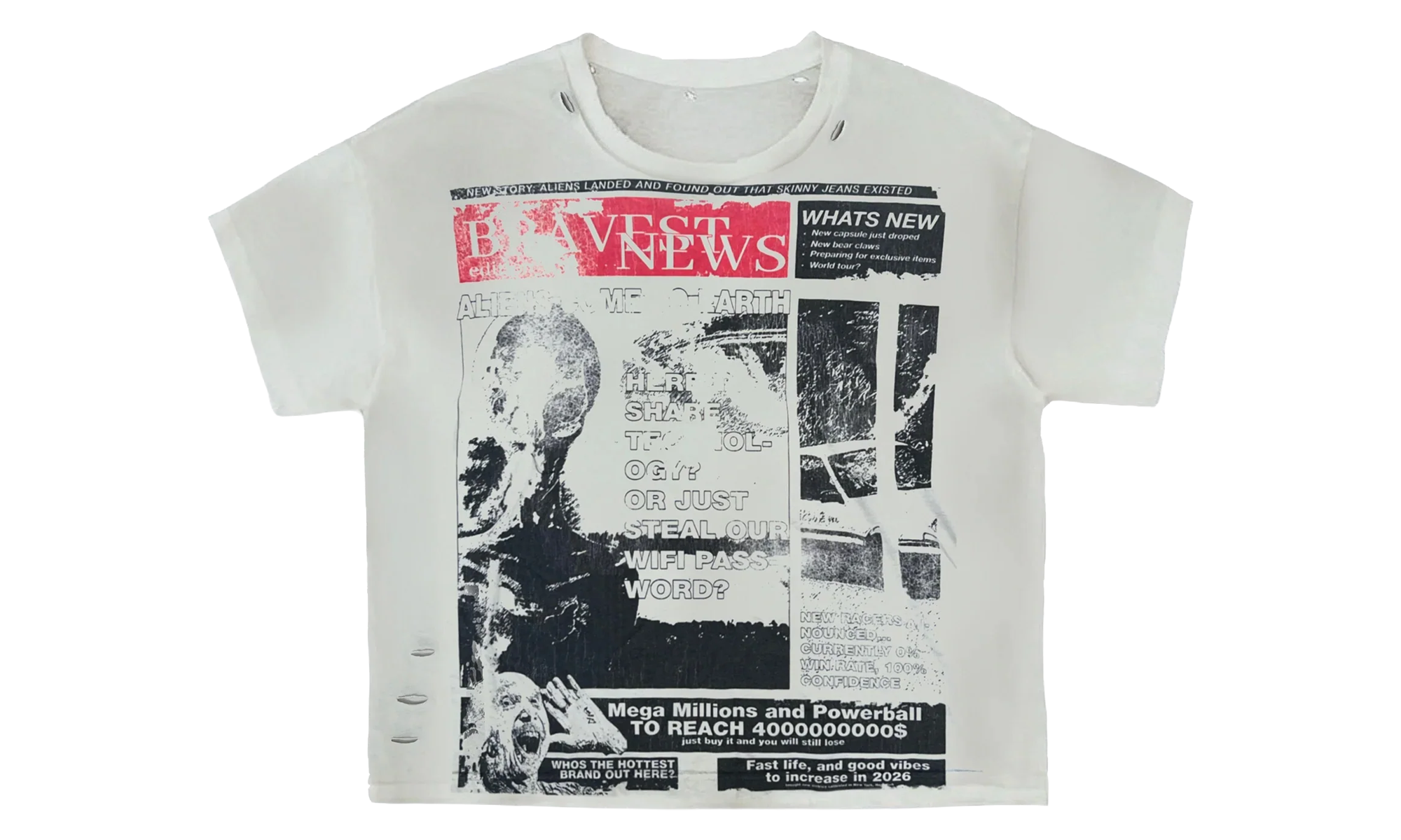 Newspaper Tee "Grey" BS169