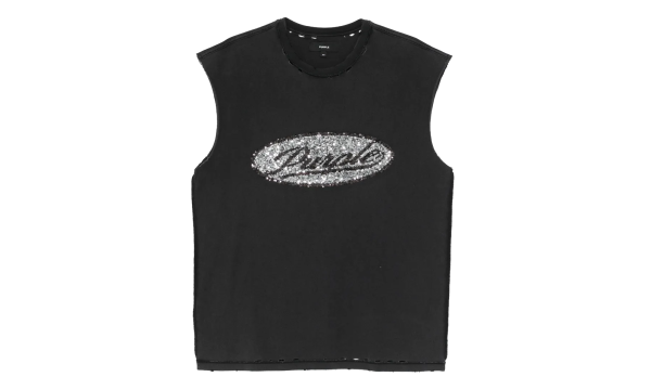 Sequin Script Sleeveless Tee "Black" P103 TBDS226