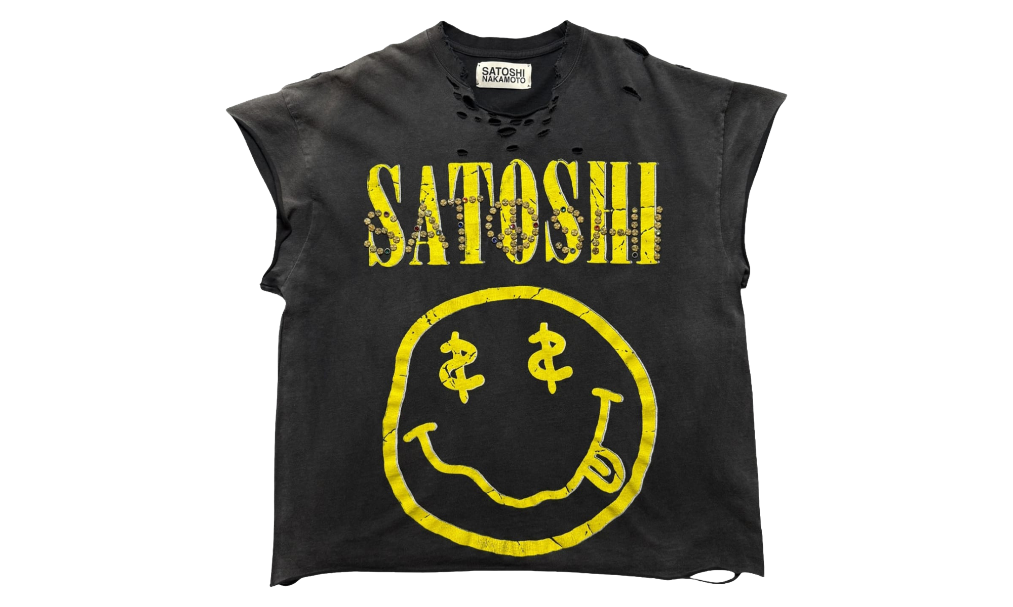 Smiley Cutoff Tee "Black" SAT096